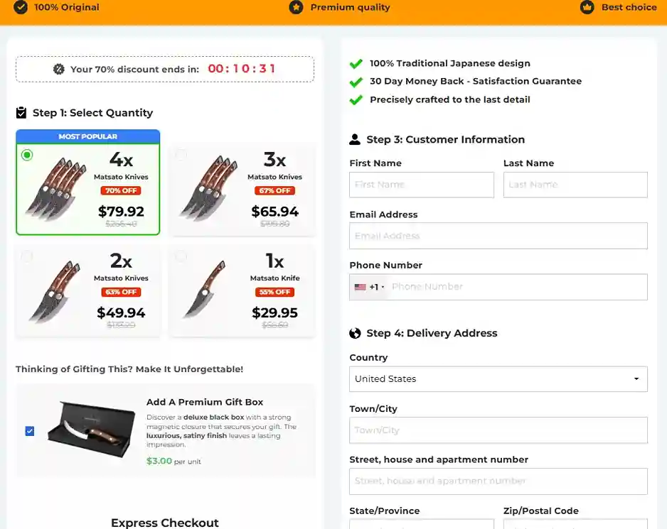 Buy Matsato Knife USA 2026 — Official Order Page